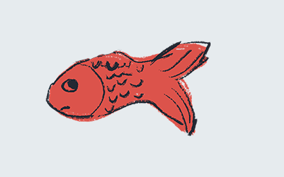 A cover image with large red letters "ADMD" and an illustration of a fish.